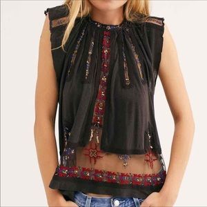 FREE PEOPLE MOROCCO EMBELLISHED TOP
